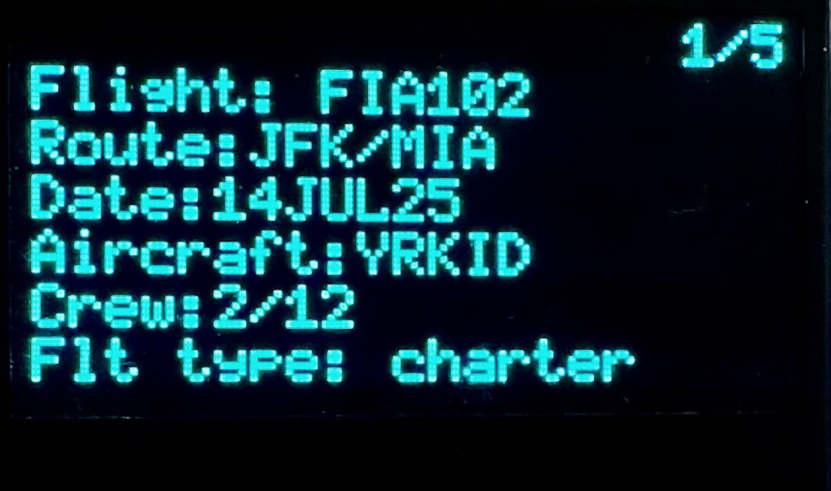 Flight details screen